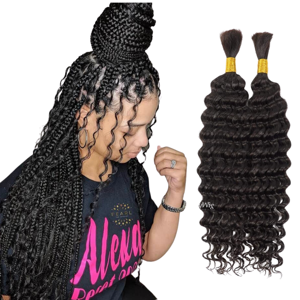 Deep Wave Water Wave Curly 100% Human Hair 3 Bundle Package, Boho Brai –  Curly Que Locs