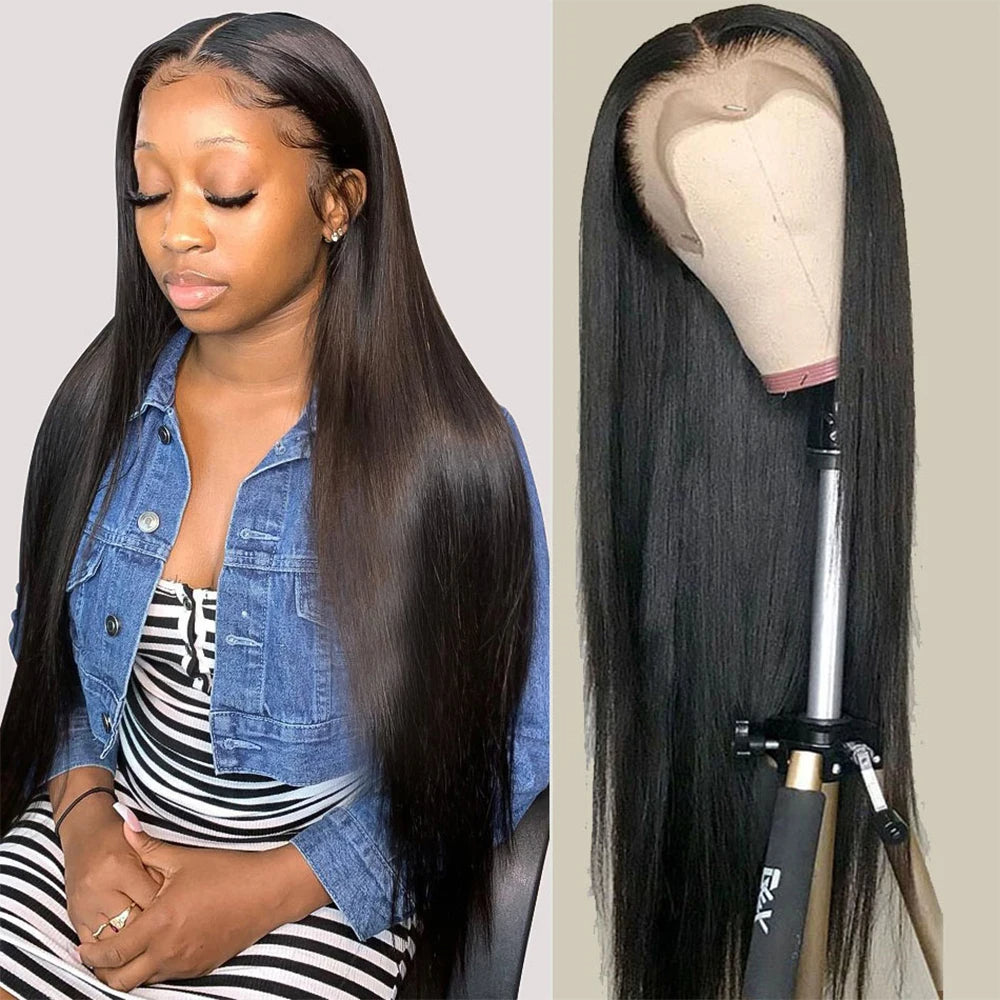 Raw Brazilian Silky Straight Glueless HD Lace Frontal Wigs, 13x4 HD Lace Front Wig