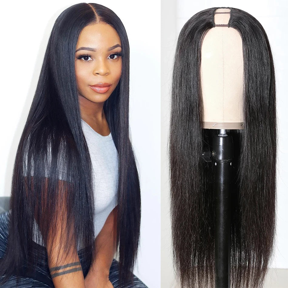 Brazilian Remy Silky Straight U-Part Human Hair Wig