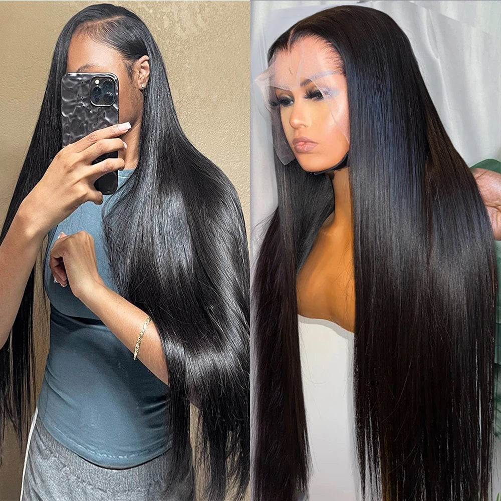 Raw Indian Silky Straight Glueless HD Lace Frontal Wigs, 13x4 HD Lace Front Wig