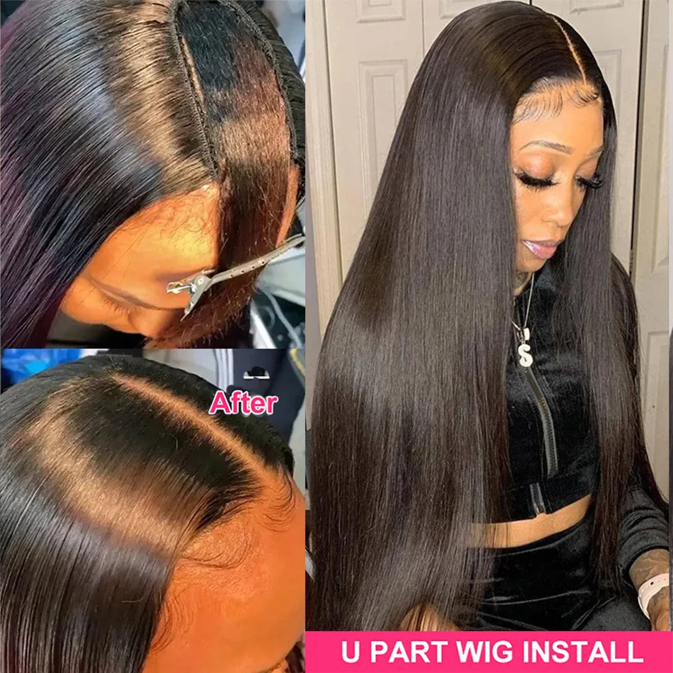 Brazilian Remy Silky Straight U-Part Human Hair Wig