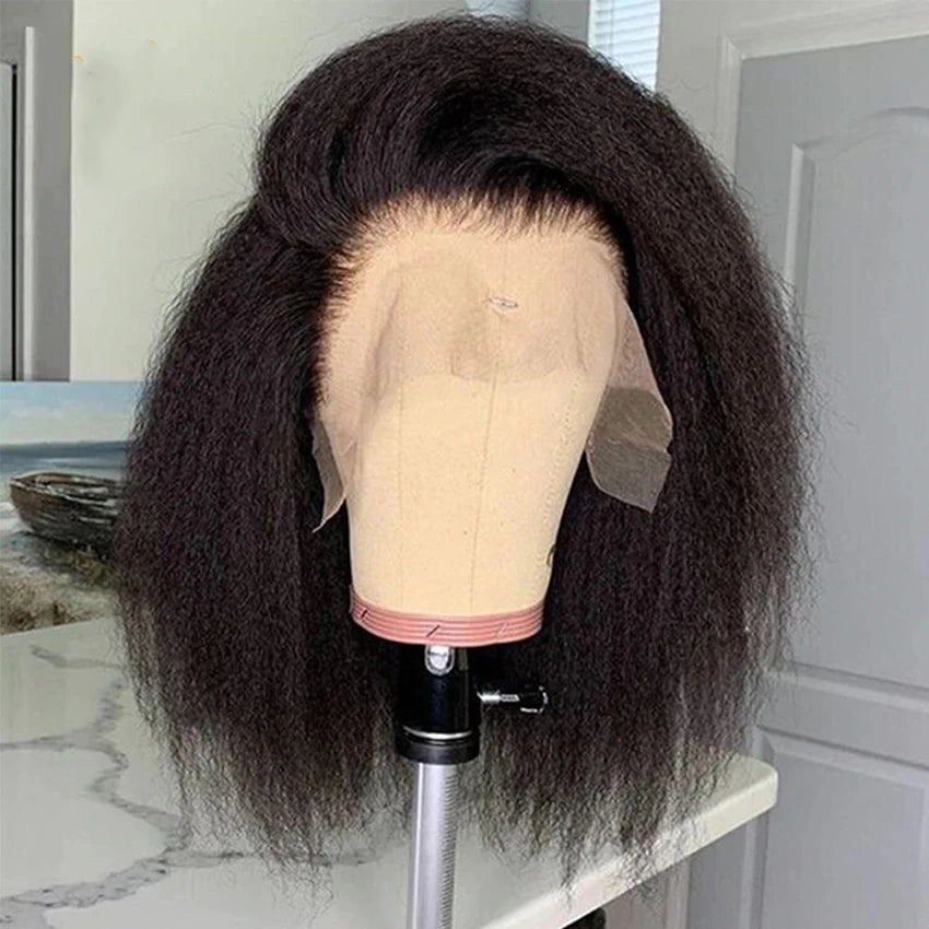 360 Full HD Lace Virgin Brazilian Kinky Straight Frontal Wigs, Virgin Brazilian Human Hair Lace Wigs