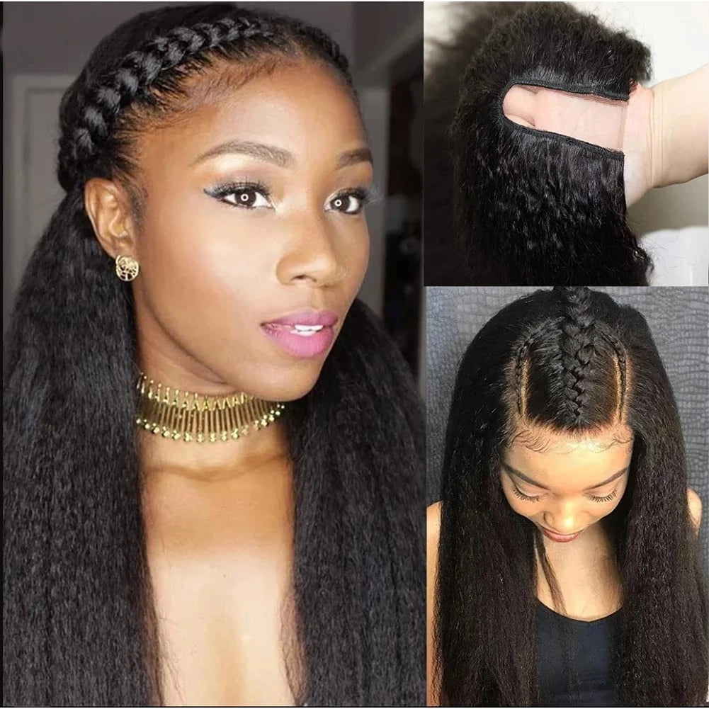 Kinky Straight Human Hair U Part wig, Best U Part wig, Curly Que Locs, Quality Human Hair, Remy Hair, Cheap Human Hair Wig, Best Brazilian Human Hair Wig, V Part Wig, Lace Wigs, Wigs with Leave out