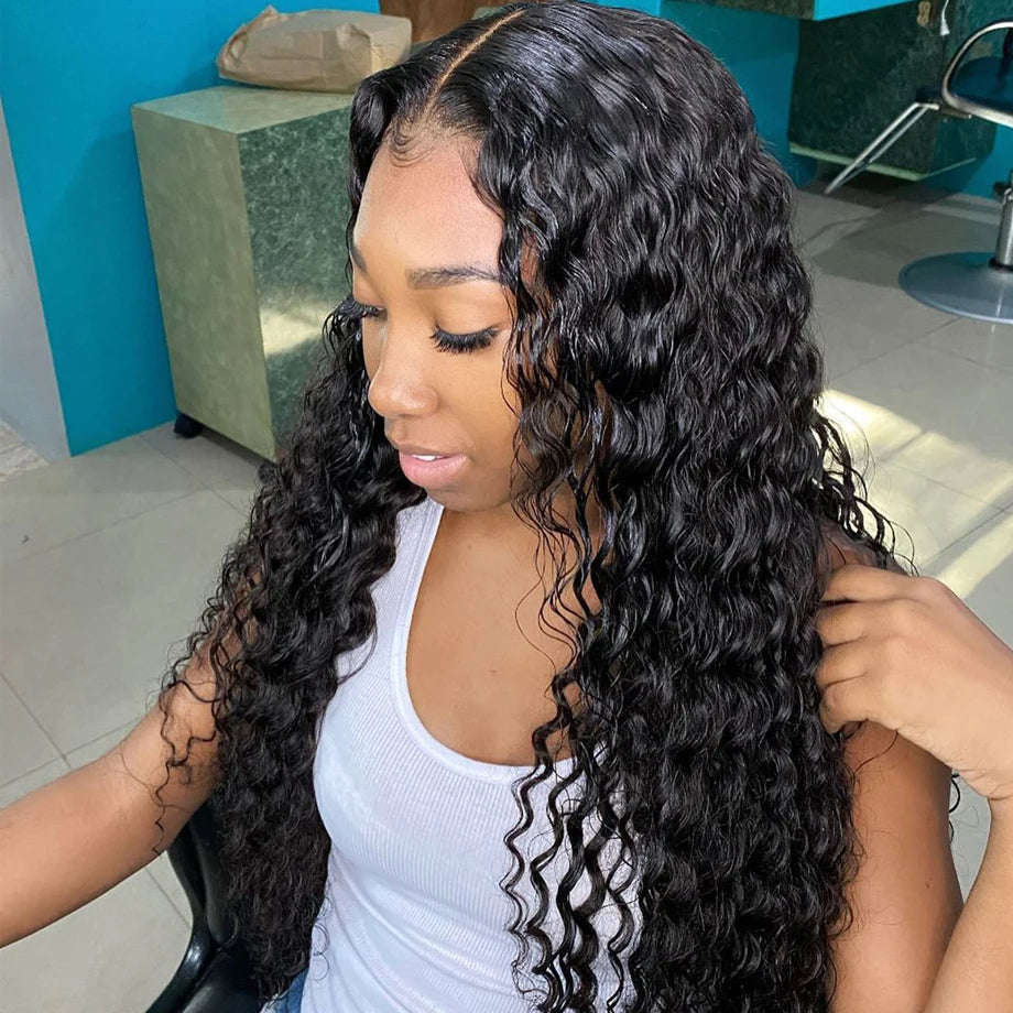 360 Full HD Lace Virgin Brazilian Water Wave Frontal Wigs, Virgin Brazilian Human Hair Lace Wigs