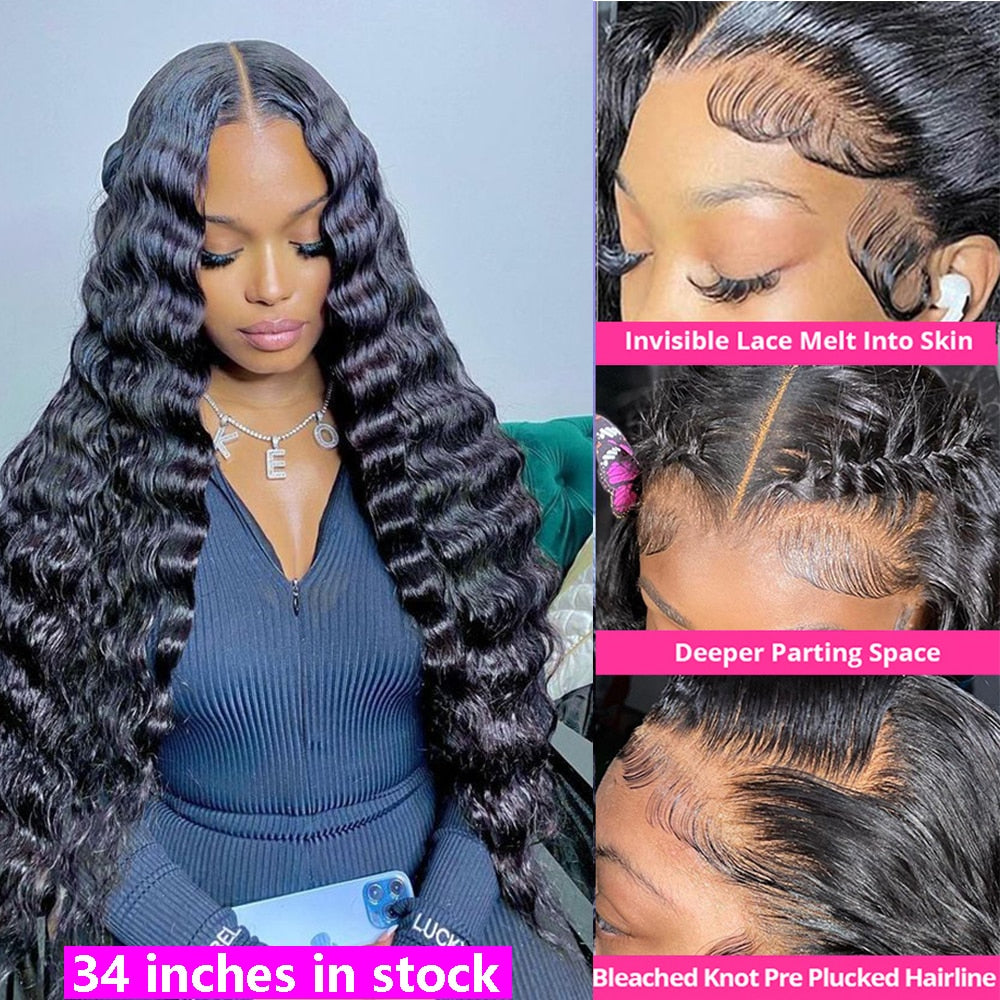 4x4 HD Lace Brazilian Loose Deep Wave Closure Wig