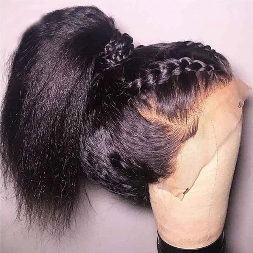 360 Full HD Lace Virgin Brazilian Kinky Straight Frontal Wigs, Virgin Brazilian Human Hair Lace Wigs