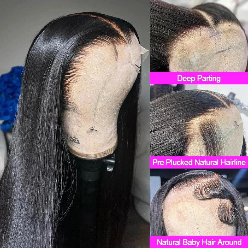 Raw Indian Silky Straight Glueless HD Lace Frontal Wigs, 13x4 HD Lace Front Wig