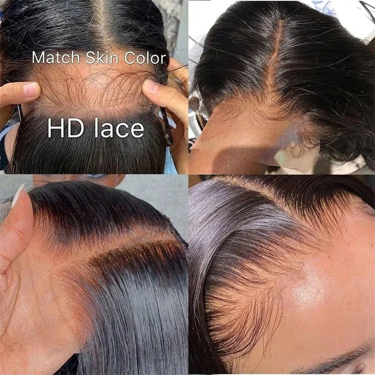 Raw Malaysian Silky Straight Glueless HD Lace Frontal Wigs, 13x4 HD Lace Front Wig