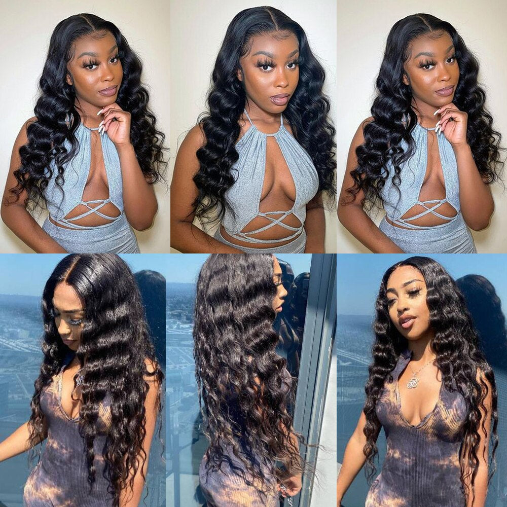 4x4 HD Lace Brazilian Loose Deep Wave Closure Wig