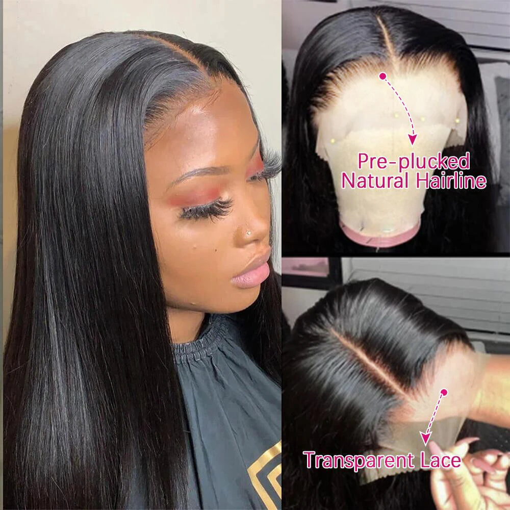 Raw Indian Silky Straight Glueless HD Lace Frontal Wigs, 13x4 HD Lace Front Wig