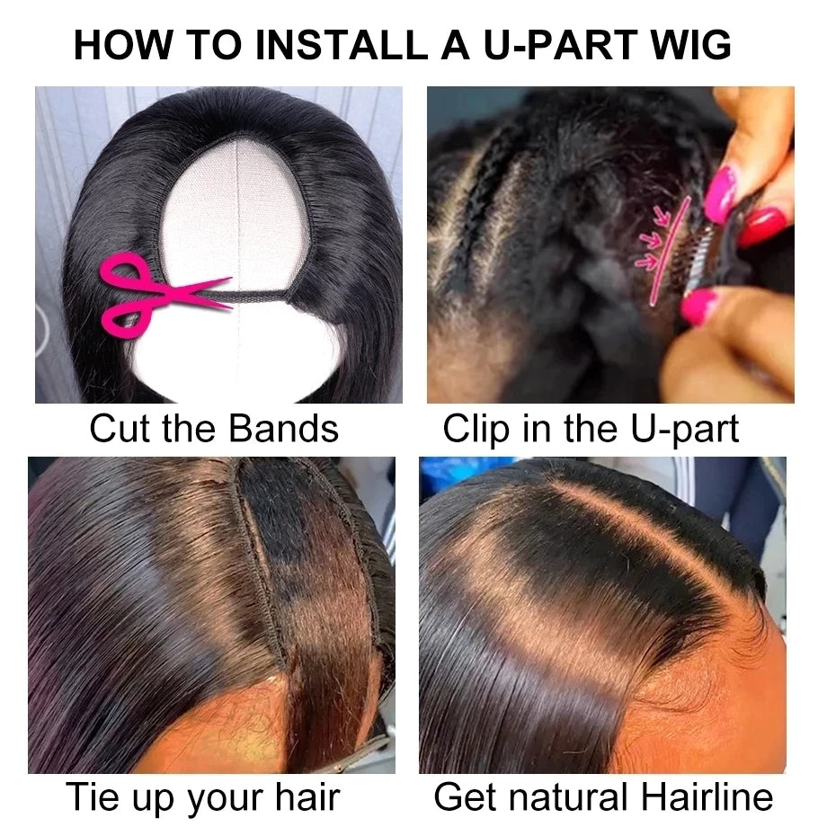 Kinky Straight Human Hair U Part wig, Best U Part wig, Curly Que Locs, Quality Human Hair, Remy Hair, Cheap Human Hair Wig, Best Brazilian Human Hair Wig, V Part Wig, Lace Wigs, Wigs with Leave out