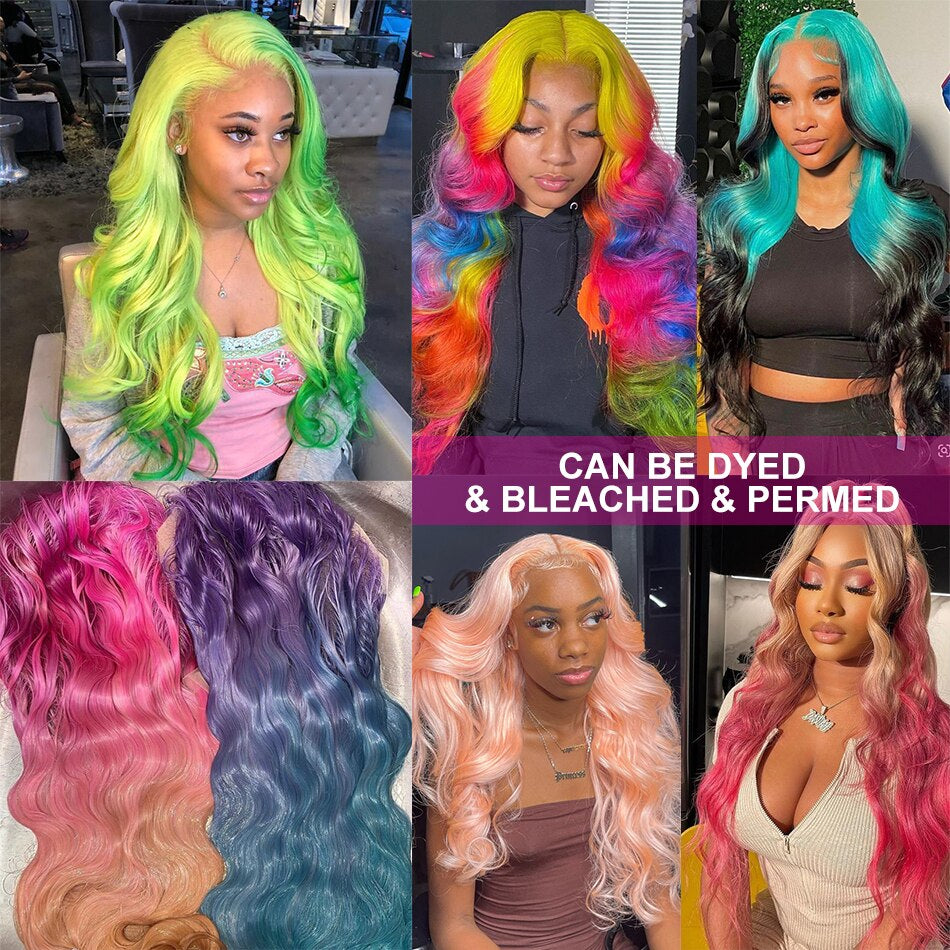 Blonde Malaysian Body Wave 13x6 Transparent Lace Front Virgin Human Hair Wig