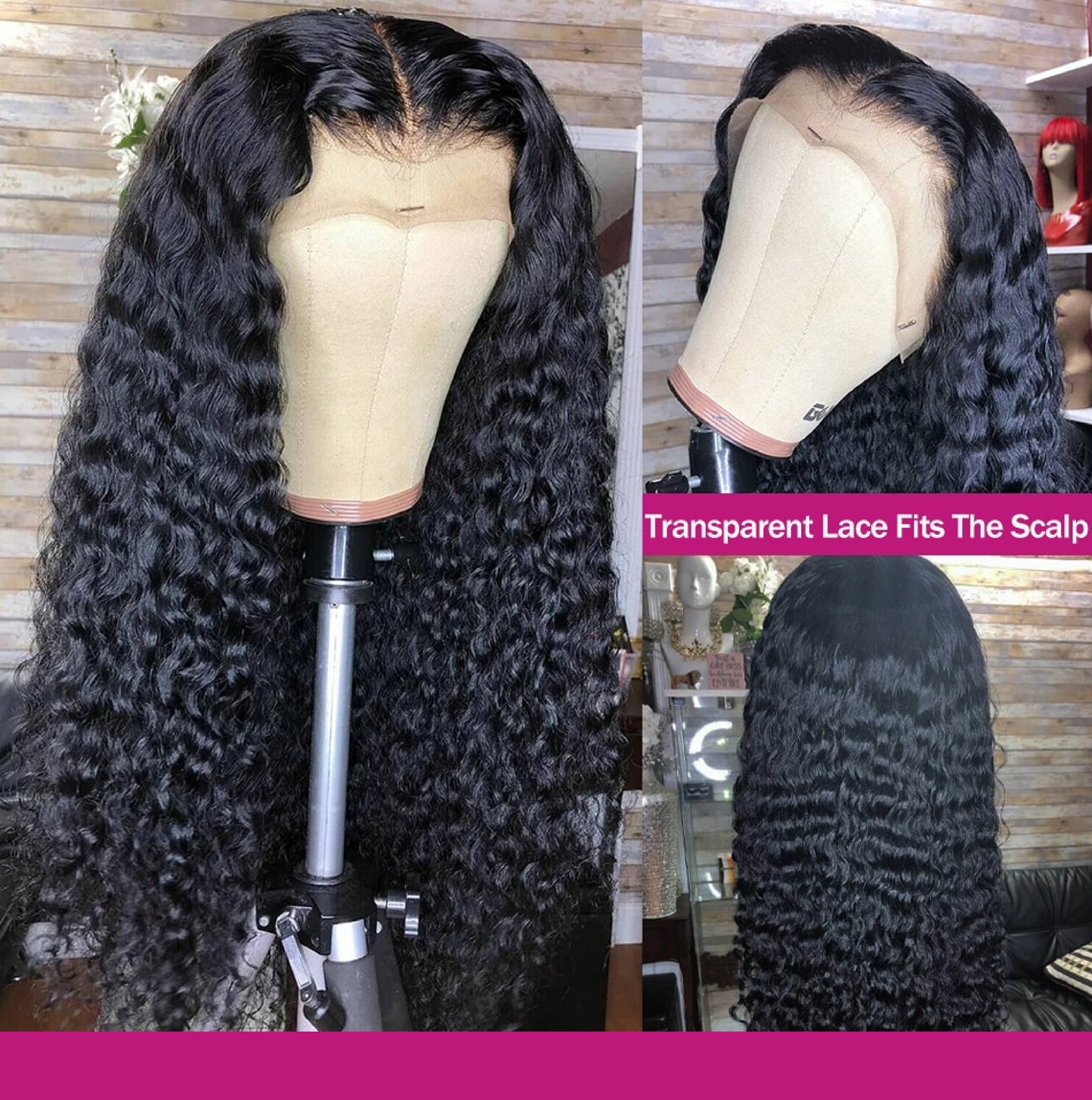 Water Wave 13x4 Transparent Lace Frontal Human Hair Wig