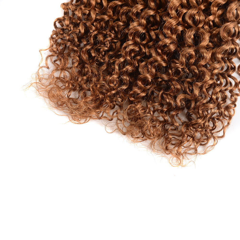 Peruvian Jerry Curl Virgin Human Hair Bundle, Grade 12A, Color T1B30, 3 Bundles