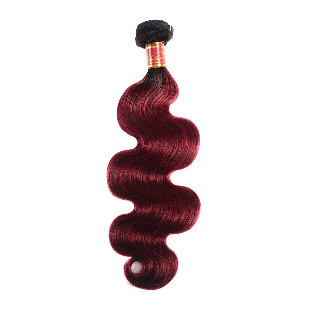 Virgin Peruvian Body Wave 100% Human Hair, Colors - 1B / 99J, 12A Bundles, 3 bundles/package