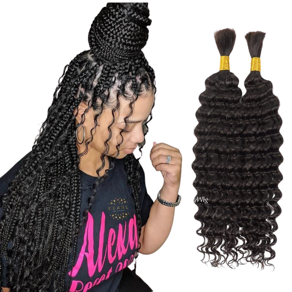 Best Deep Wave Human Hair Bundles for Goddess Loc, Goddess Braids, Boho Braids, Boho Locs, Feed-In Braids