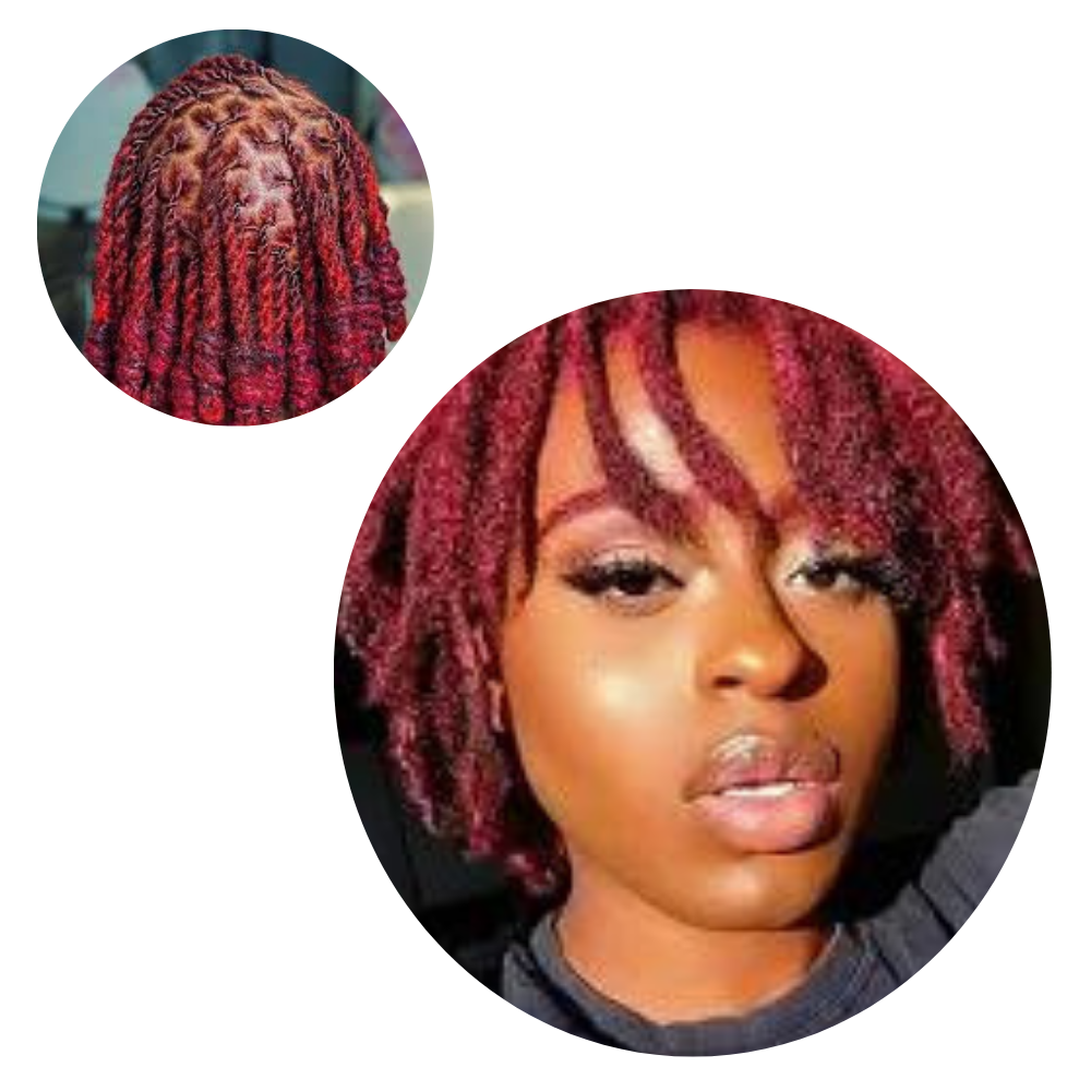 Burgundy Dreadlock Extensions, 100% human hair (10 locs per bundle), Color - Burgundy (sizes 0.4cm - 1cm)