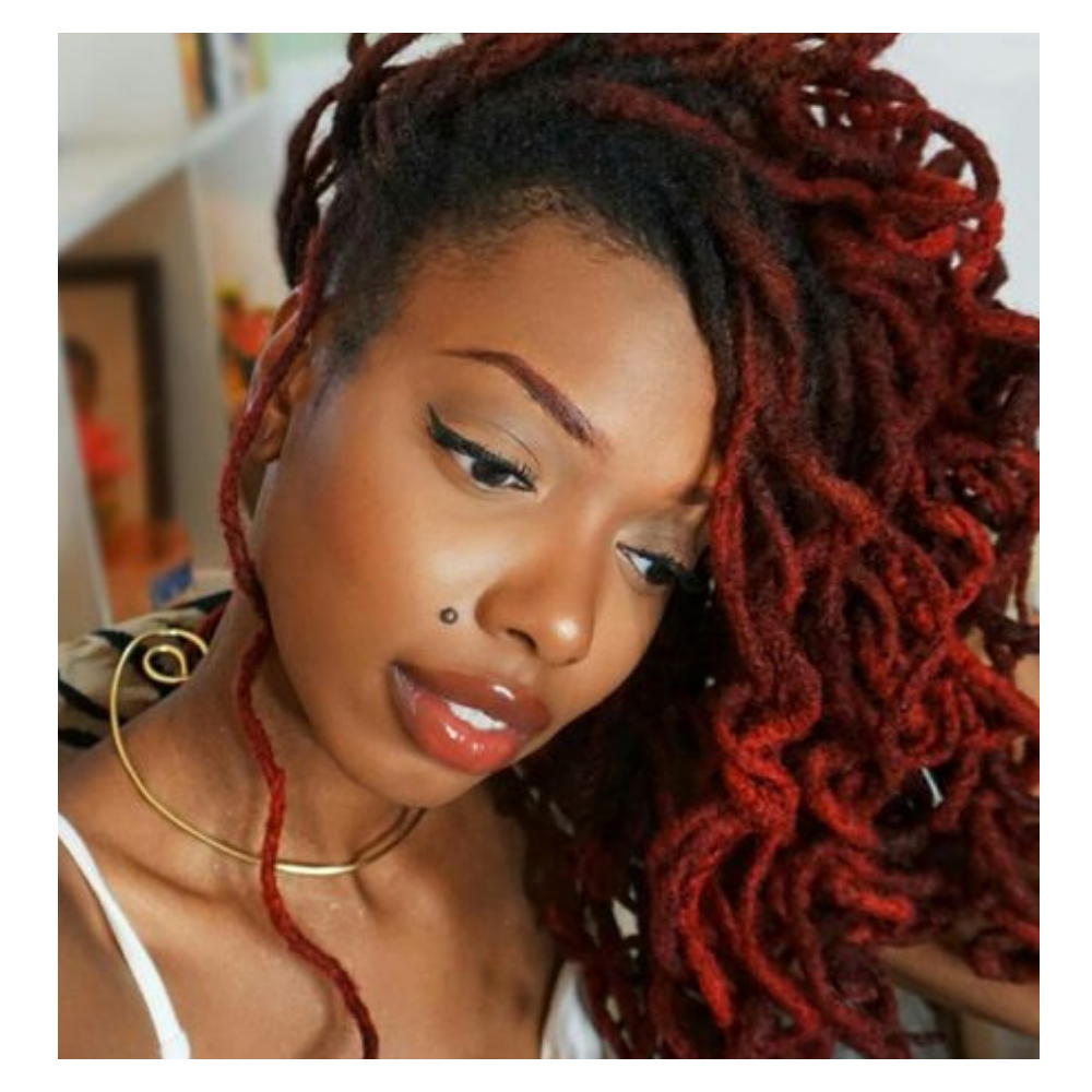 Burgundy Dreadlock Extensions, 100% human hair (10 locs per bundle), Color - Burgundy (sizes 0.4cm - 1cm)