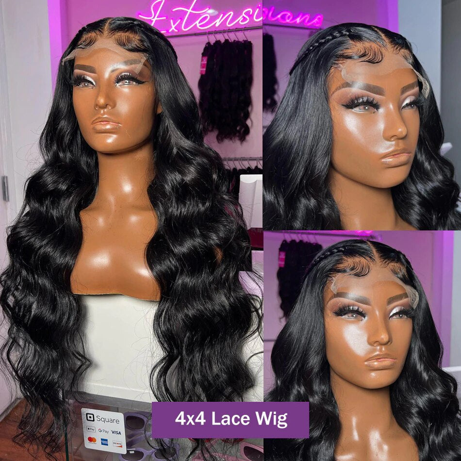 4x4 HD Lace Brazilian Body Wave Closure Wig