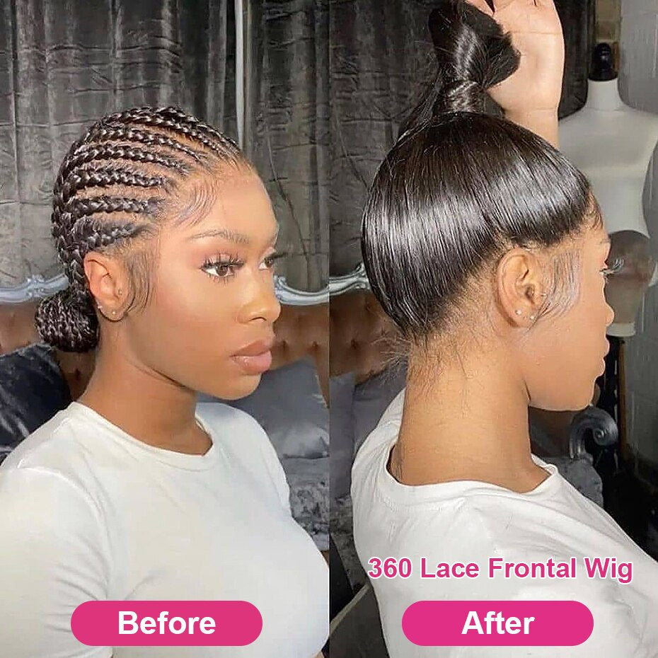 360 Full HD Lace Raw Brazilian Silky Straight Frontal Wigs can be worn in a variety of beautiful styles