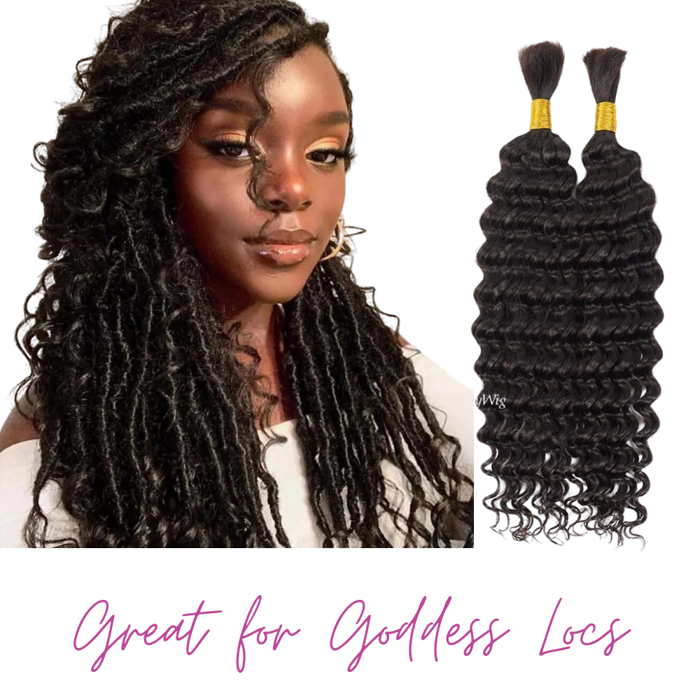 Best Deep Wave Human Hair Bundles for Goddess Loc, Goddess Braids, Boho Braids, Boho Locs, Feed-In Braids