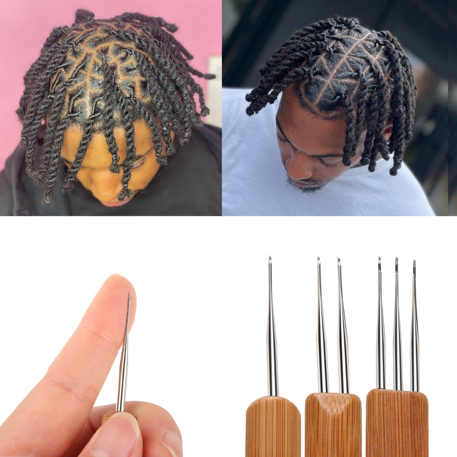 Single, Double, or Triple 0.5mm Crochet Dreadlock Tool with Bamboo Han ...