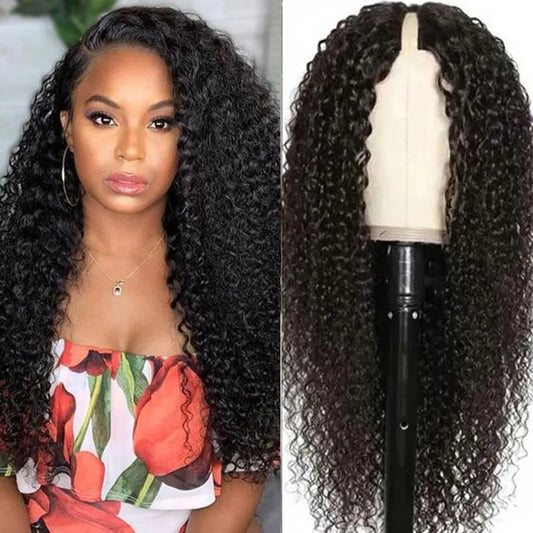 Kinky Curly Human Hair U-Part Wig - Remy Human Hair Lace Wig