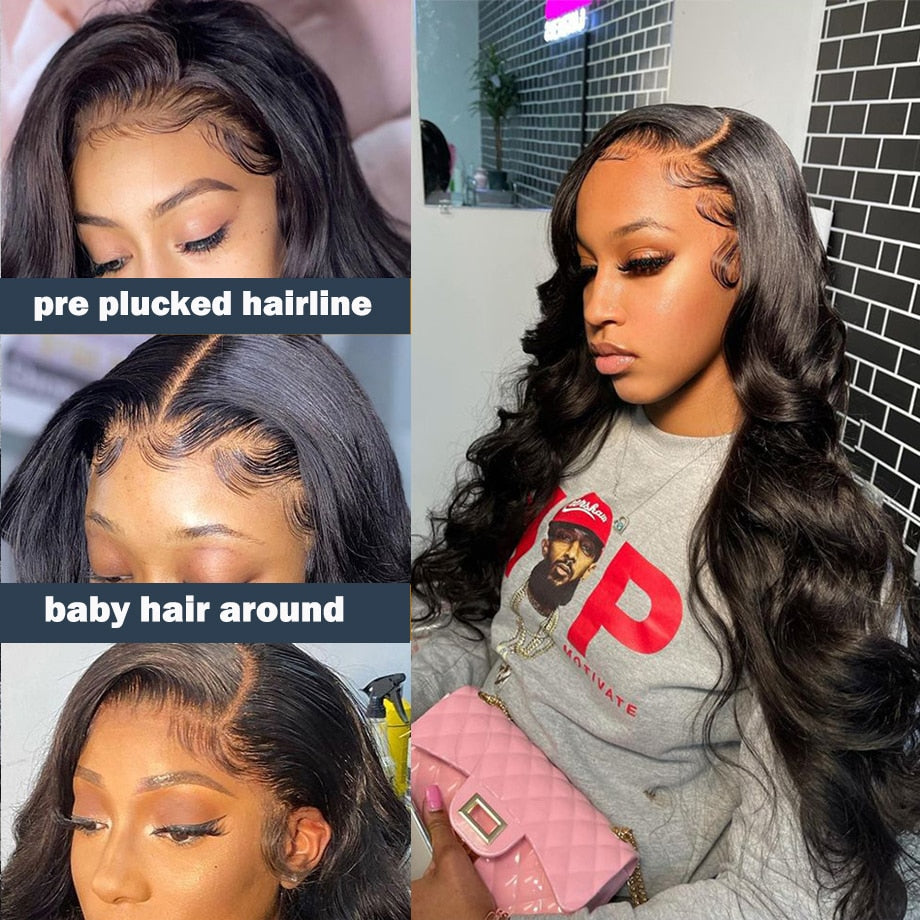 Raw Brazilian Body Wave 13x6 Transparent Lace Front Virgin Human Hair Wig