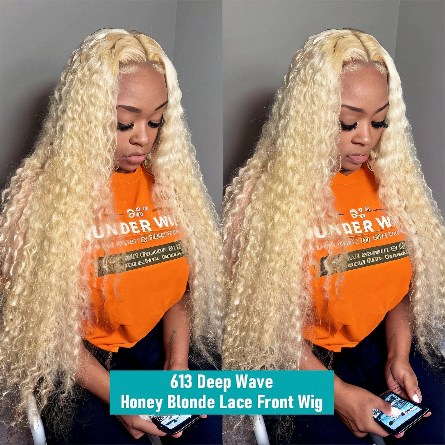 Blonde Brazilian Deep Wave 13x6 Transparent Lace Front Virgin Human Hair Wig