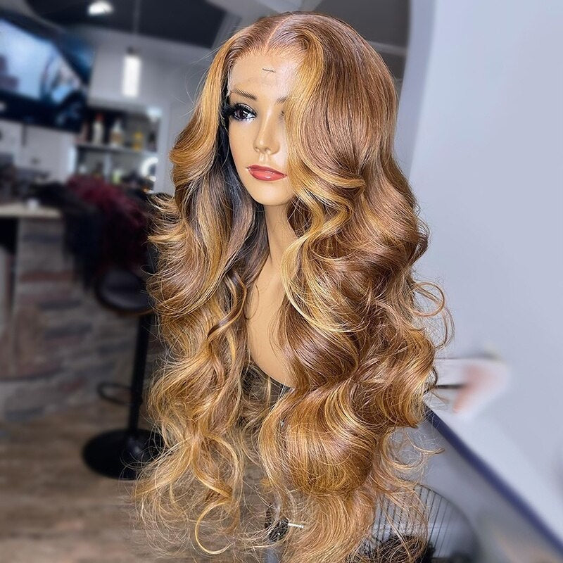 Ombre Brazilian Body Wave 13x6 Transparent Lace Front Virgin Human Hair Wig