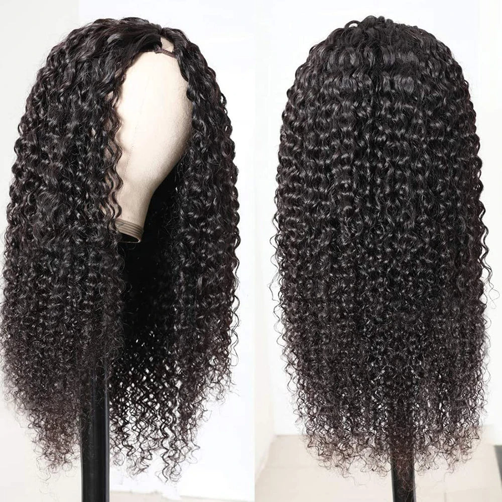 Deep Wave Human Hair U-Part Wig - Remy Human Hair Lace Wig