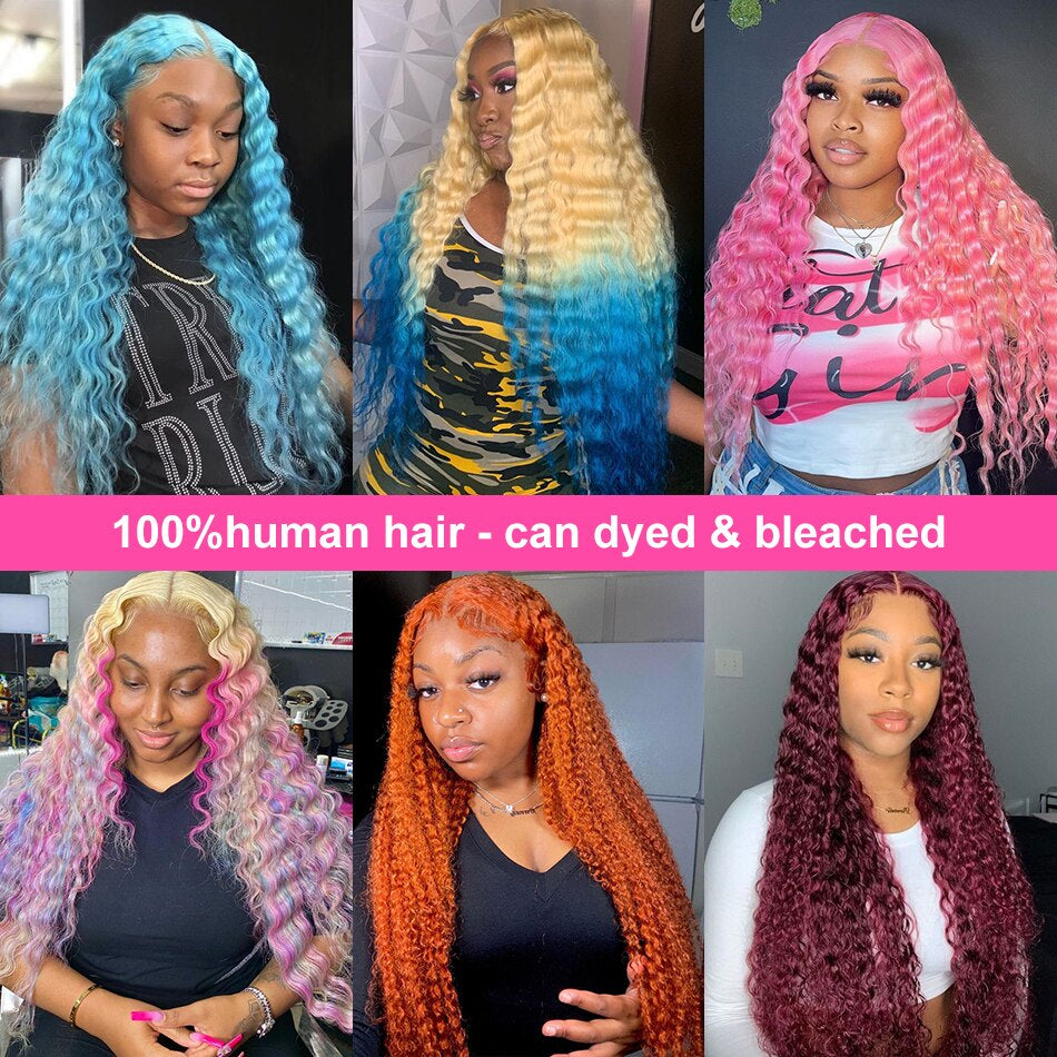 Virgin Brazilian Blonde 13x4 Deep Curly Human Hair HD Lace Front Wigs
