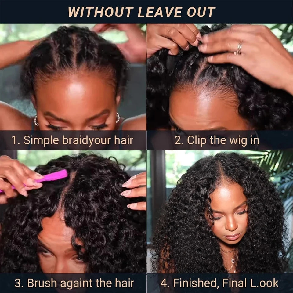 Deep Wave Human Hair U-Part Wig - Remy Human Hair Lace Wig