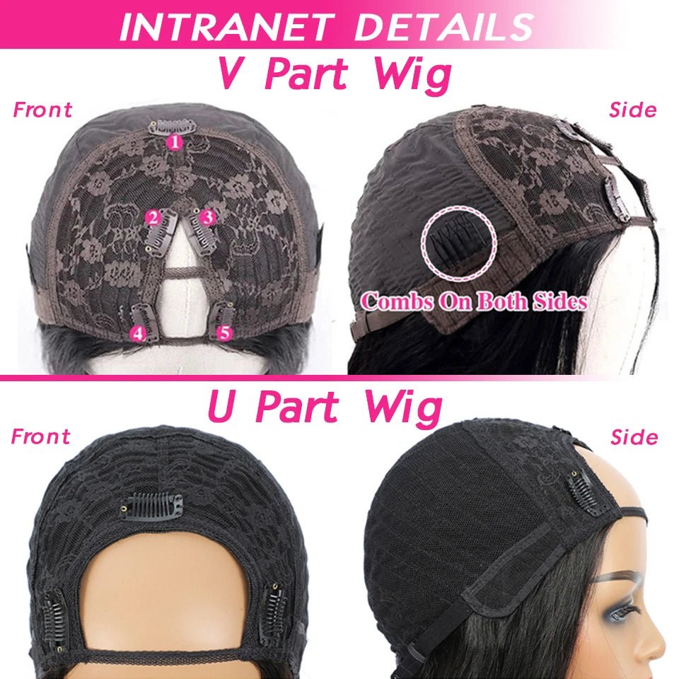 Deep Wave Human Hair U-Part Wig - Remy Human Hair Lace Wig