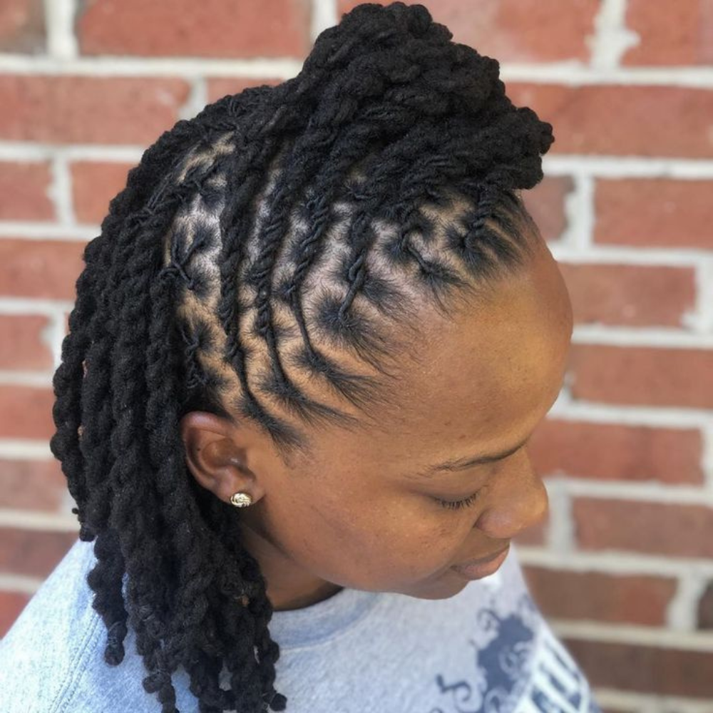 Traditional Dreadlock Extensions, 100% human hair (10 locs per bundle), Color 1B Natural
