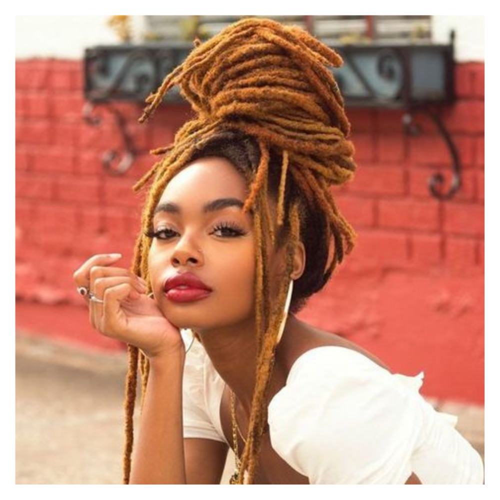 Honey Blonde Dreadlock Extensions 100 human hair 10 locs per bundle Curly Que Locs