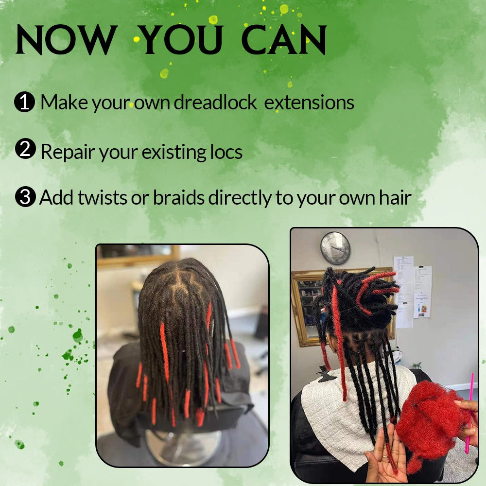Curly Que Locs Afro Kinky Bulk 100% Human Hair for dreadlock extensions, twists, and braids