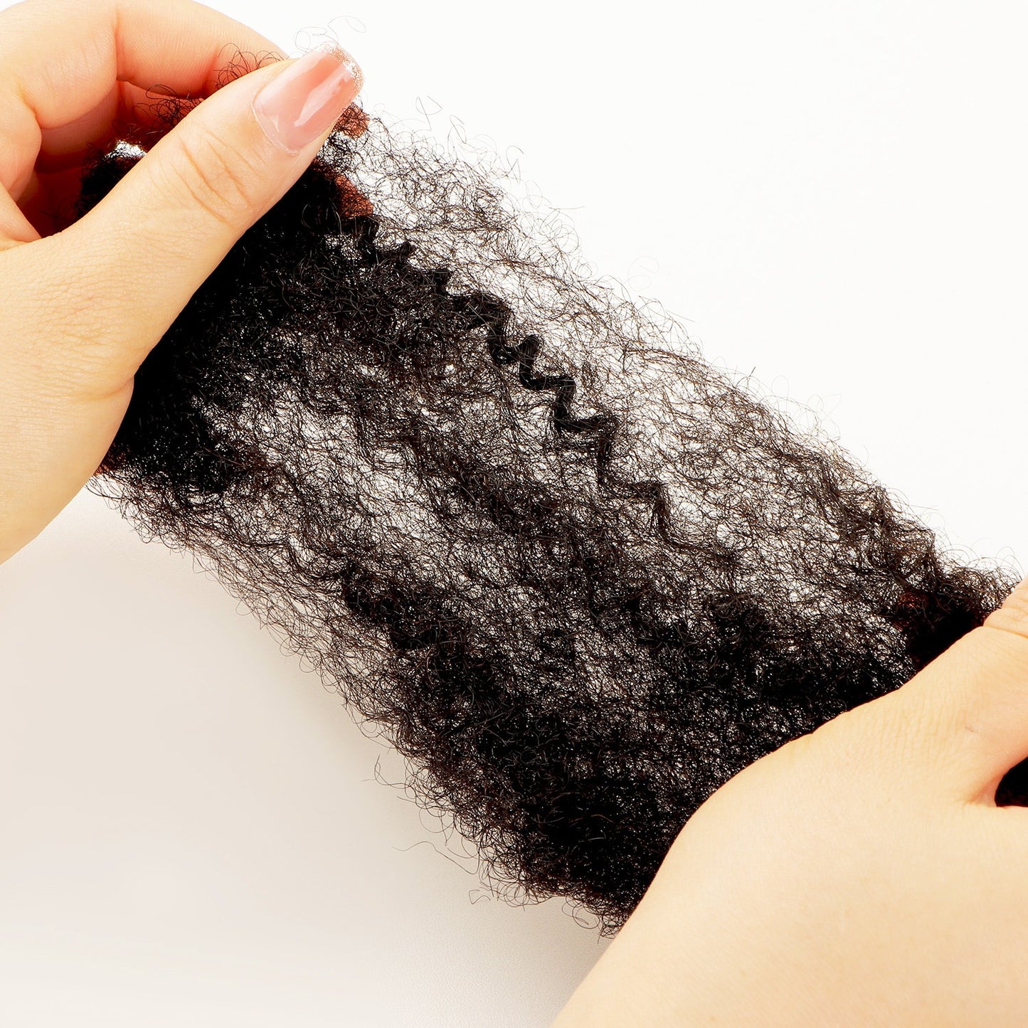 Afro Kinky Bulk Human Hair for Dreadlock Extensions, Twists, and Braids - 8 inches (Color - 1B Natural)