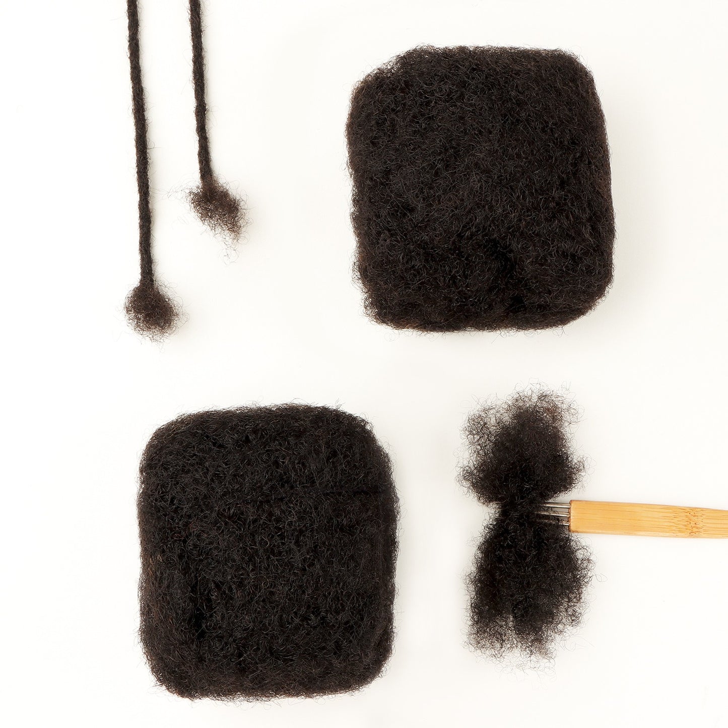 Afro Kinky Bulk Human Hair for Dreadlock Extensions, Twists, and Braids - 8 inches (Color - 1B Natural)