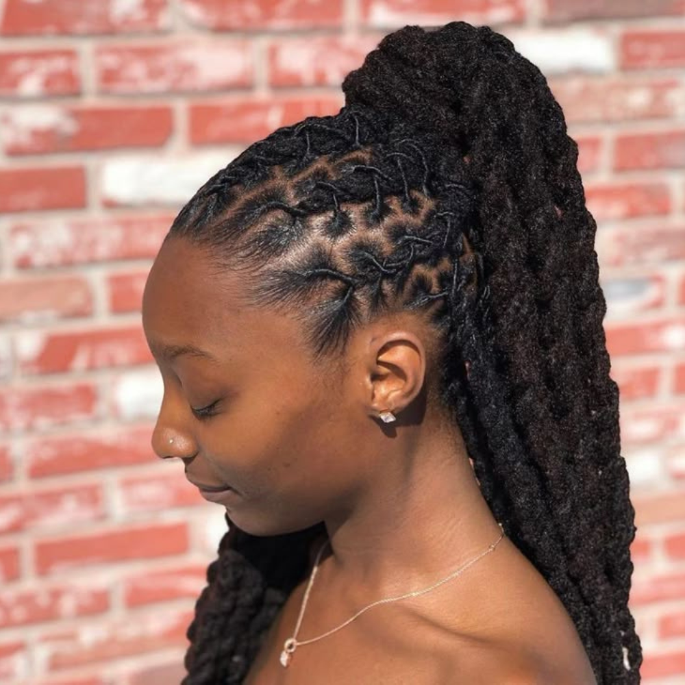 Traditional Dreadlock Extensions, 100% human hair (10 locs per bundle), Color 1B Natural
