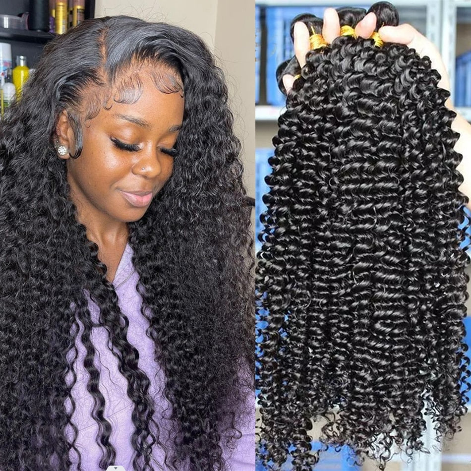 Peruvian Deep Wave Unprocessed Virgin Human Hair, Grade 12A, Color 1B Natural, 3 bundles/package