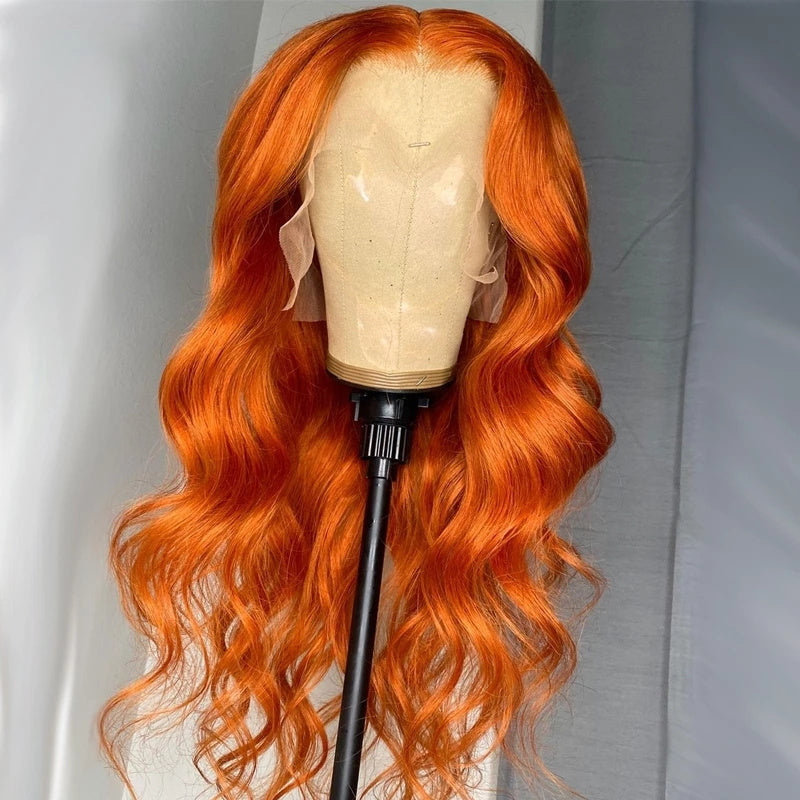 Brazilian Body Wave Ginger Orange 13x4 HD Lace Front Human Hair Wigs