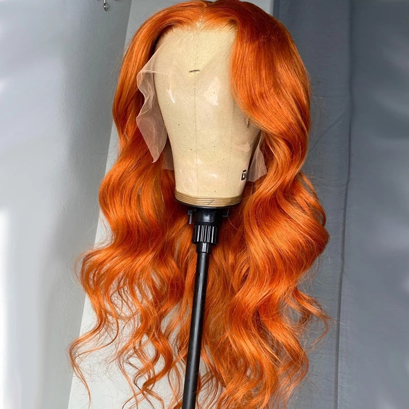 Brazilian Body Wave Ginger Orange 13x4 HD Lace Front Human Hair Wigs