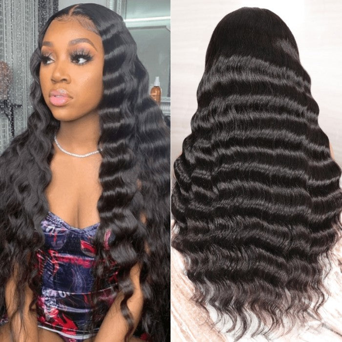 Virgin Brazilian Loose Deep Wave 13x4 HD Lace Frontal Wigs