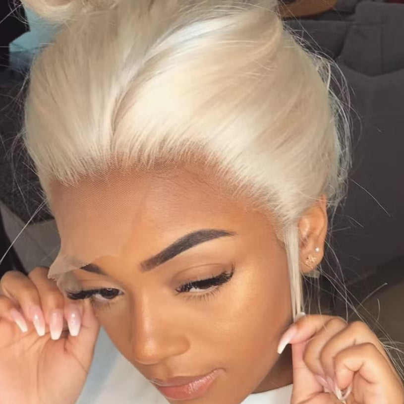 613 Blonde Malaysian Silky Straight 13x4 HD Lace Front Virgin Human Hair Wig
