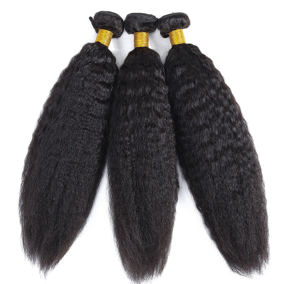 Yaki Straight Human Hair Bundle, Indian Human Hair Extension, Grade 10A, Color 1B
