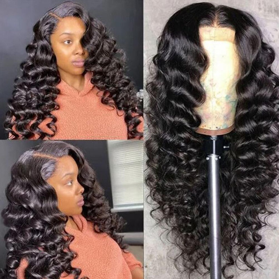 Brazilian Loose Deep Wave Human Hair Bundle, Grade 12A, Color - Natural 1B, 3 bundles/package