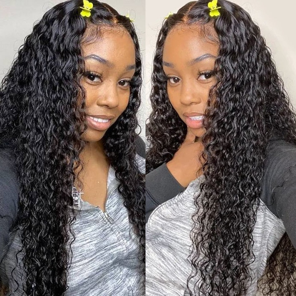 Peruvian Deep Wave Unprocessed Virgin Human Hair, Grade 12A, Color 1B Natural, 3 bundles/package