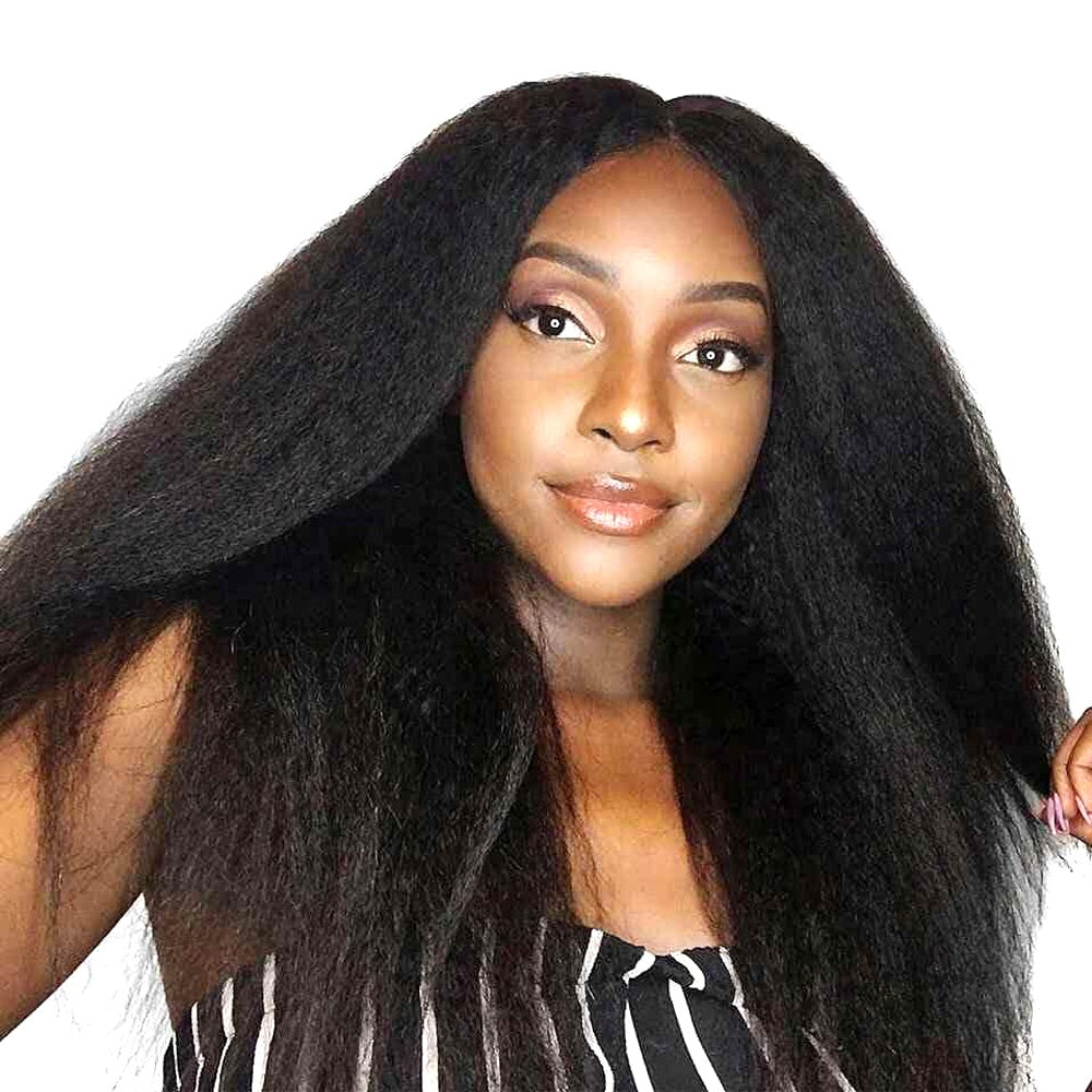 Yaki Straight Human Hair Bundle, Indian Human Hair Extension, Grade 12A, Color 1B, 3 bundle/package
