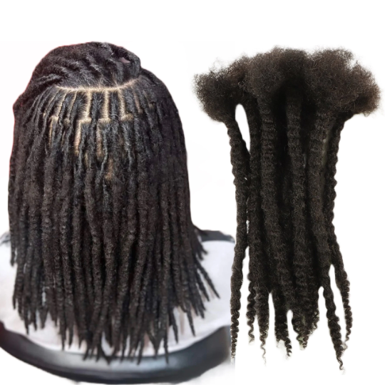Textured Dreadlock Human Hair Extensions - Width 0.6 cm - (10 locs)